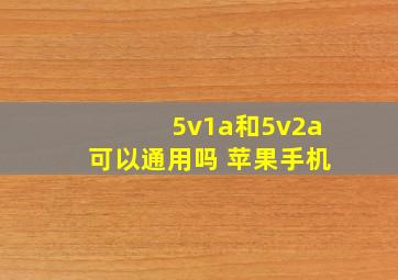 5v1a和5v2a可以通用吗 苹果手机